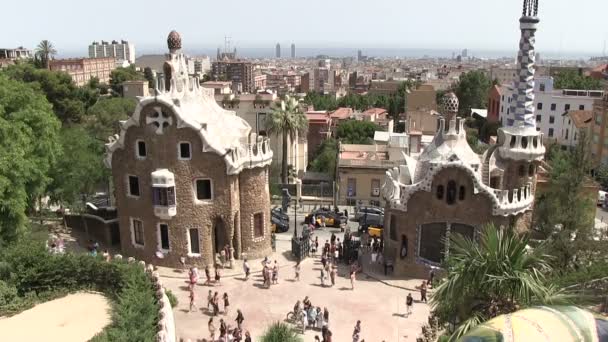 Park Guell Barcelona Hiszpania — Wideo stockowe