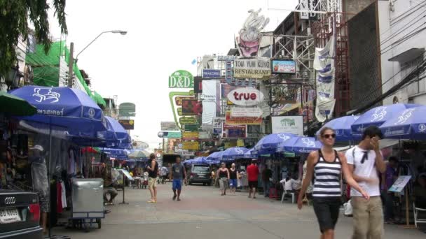 Μπανγκόκ Oct 2007 Khao San Road Μπανγκόκ Ταϊλάνδη — Αρχείο Βίντεο