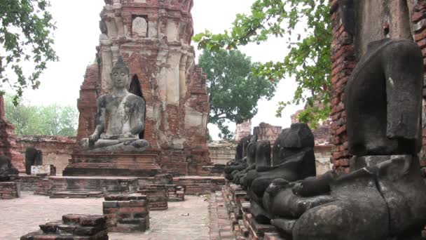 Wat Mahathat Ayutthaya Thailand — Stockvideo