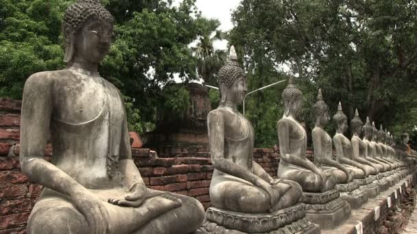 Wat Yai Chai Mongkon Ayutthaya Tailandia — Vídeos de Stock