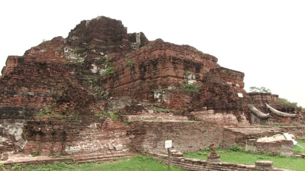 Wat Mahathat Ayutthaya Thailand — Stockvideo