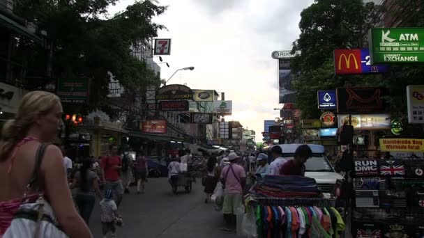 Μπανγκόκ Μαΐου 2012 Khao San Road Μπανγκόκ Ταϊλάνδη — Αρχείο Βίντεο