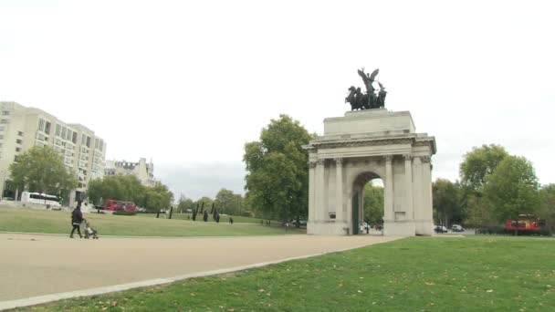 Wellington Arch Londen Verenigd Koninkrijk — Stockvideo