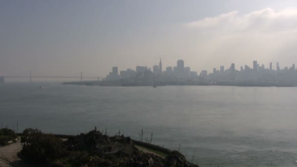 San Francisco Bay Utsikt Från Alcatraz Island San Francisco Usa — Stockvideo