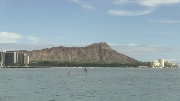 Diamond Head Widok Waikiki Oahu Hawaje Stany Zjednoczone — Wideo stockowe