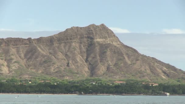 Diamond Head Vista Desde Waikiki Oahu Hawaii Estados Unidos — Vídeos de Stock