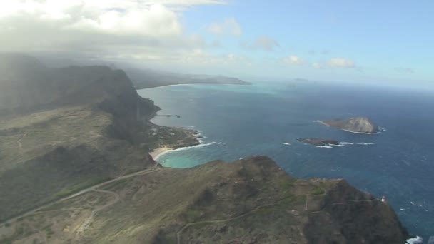 Aerial View Waimanalo Oahu Hawaii United States — Stock Video