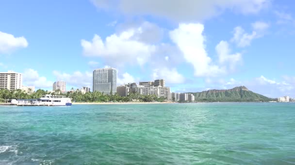 Diamond Head Vista Waikiki Oahu Hawaii Estados Unidos América — Vídeo de Stock