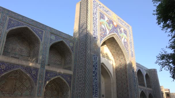 Nadir Divan Beghi Madrasah Bukhara Oezbekistan — Stockvideo