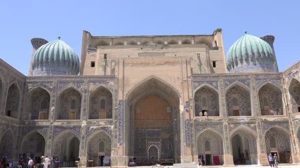 Sher Dor Madrasah Registan Samarkand Ουζμπεκιστάν — Αρχείο Βίντεο