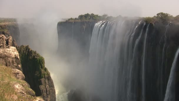 Uitzicht Victoria Falls Zambia — Stockvideo