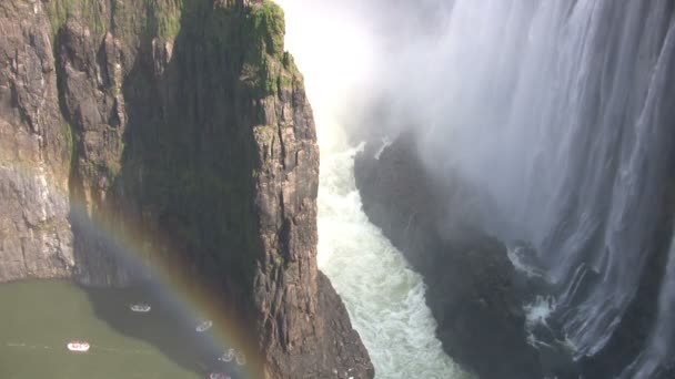 Uitzicht Victoria Falls Zambia — Stockvideo