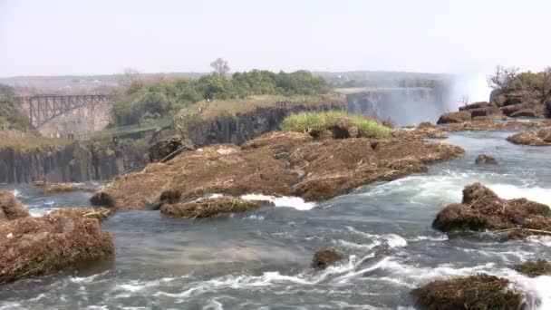 Vista Victoria Falls Zâmbia — Vídeo de Stock