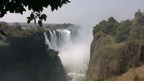 Zicht Victoria Falls Zimbabwe — Stockvideo