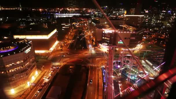 Mm21 View Ferris Wheel Yokohama Japan — 图库视频影像