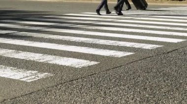 Zebra Geçidi 'nde Yürüyen İnsanlar