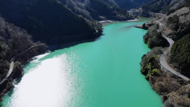 Aerial View Lake Tanzawa Télen Tanzawa Hegység Kanagawa Japán — Stock videók