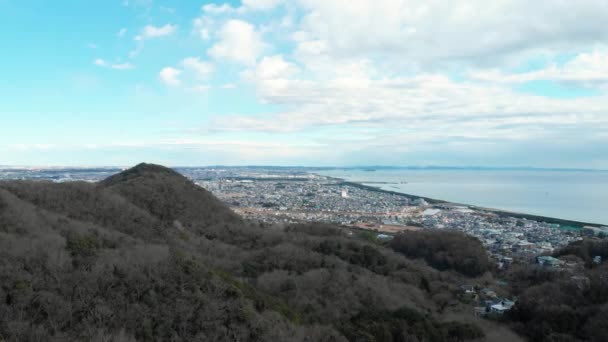 日本神奈川市神奈市城的空中景观 来自平原市神奈市的景观 — 图库视频影像