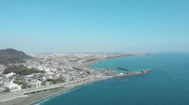 Seisho Sahili ve Seisho Bypass 'ın havadan görüntüsü, Kanagawa, Japonya