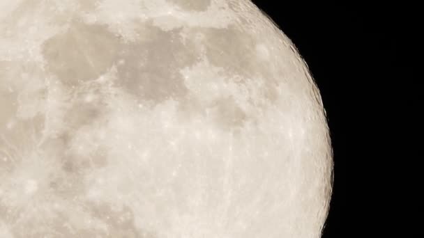 Fotografía Del Telescopio Luna Llena Cielo Oscuro Por Noche — Vídeo de stock