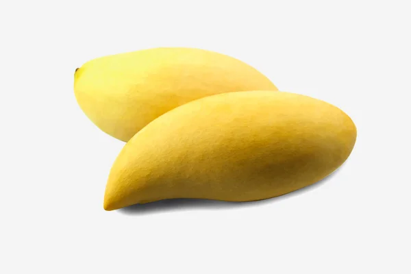 Gele Mango Geïsoleerd Witte Achtergrond — Stockfoto
