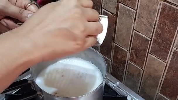 Zencefil Sütlü Çay Hint Usulü — Stok video