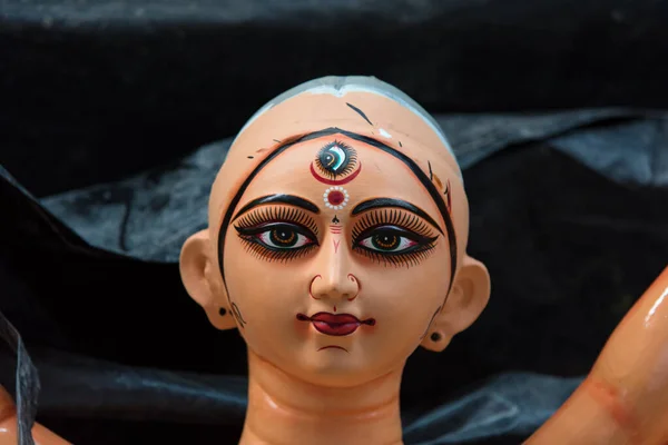 Primer Plano Una Cara Incompleta Diosa Hindú Durga — Foto de Stock