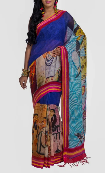 Indiaas Etnisch Saree Ontwerpen Catalogus — Stockfoto