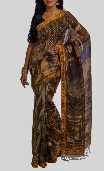 Diseños Catálogo Saris Étnicos Indios —  Fotos de Stock