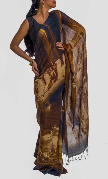 Indický Etnický Saree Design Katalog — Stock fotografie