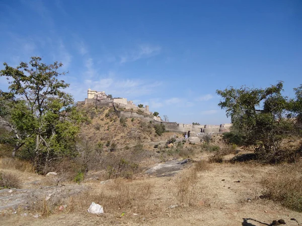 Kumbhalgarh Una Fortezza Mewar Sulla Catena Montuosa Occidentale Delle Colline — Foto Stock