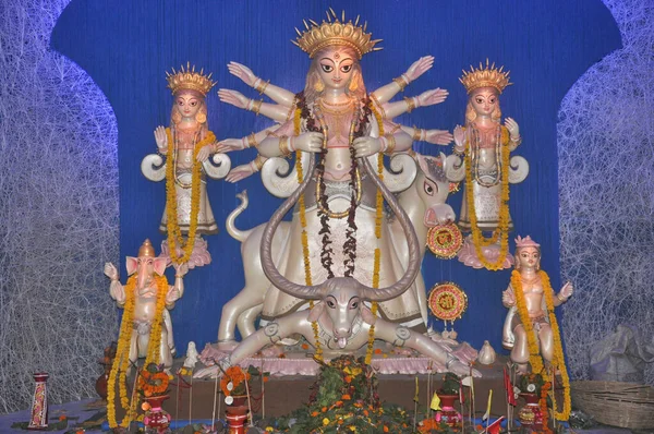 Durga Idol Kolkata Durga Puja Festival — Stockfoto