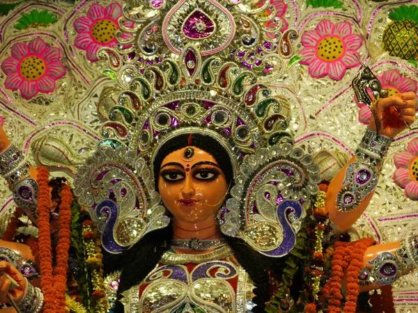Durga Idol Kolkata Durga Puja Festival — стокове фото