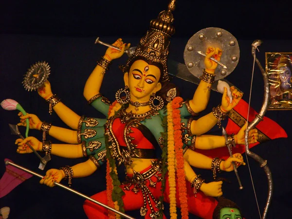 Durga Idol Kolkata Durga Puja Festiwal — Zdjęcie stockowe