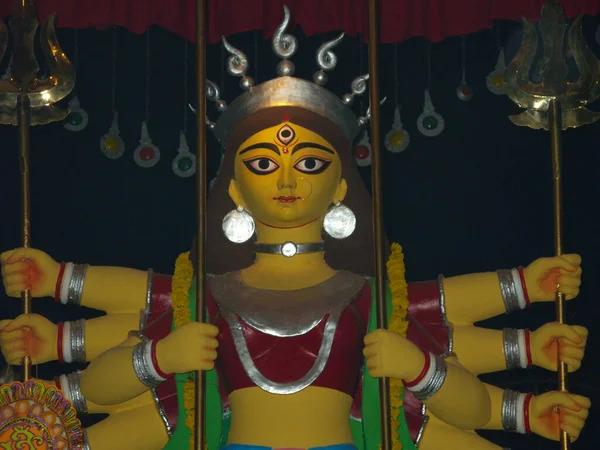 Кумир Дурги Фестиваля Kolkata Durga Puja — стоковое фото