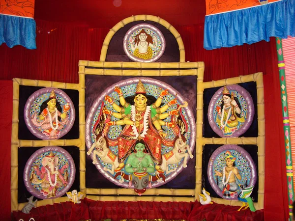 Ídolo Durga Festival Puja Kolkata Durga — Fotografia de Stock