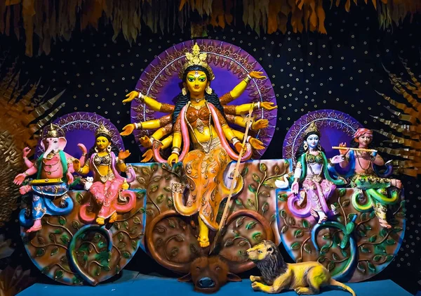 Durga Ídolo Kolkata Festival Puja Durga —  Fotos de Stock