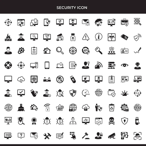 İş güvenliği ikonları, internet, web sitesi, ödeme koruması, koruma, antivirüs, kötü amaçlı yazılım. düz vektör siyah tasarımı