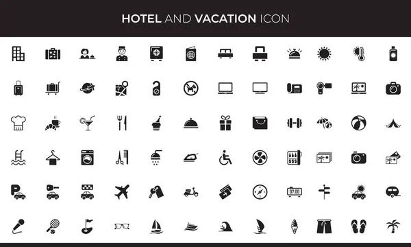 Modern Icons Set Hotel Vacation Premium Quality Symbols Simple Pictograms — Stock Vector