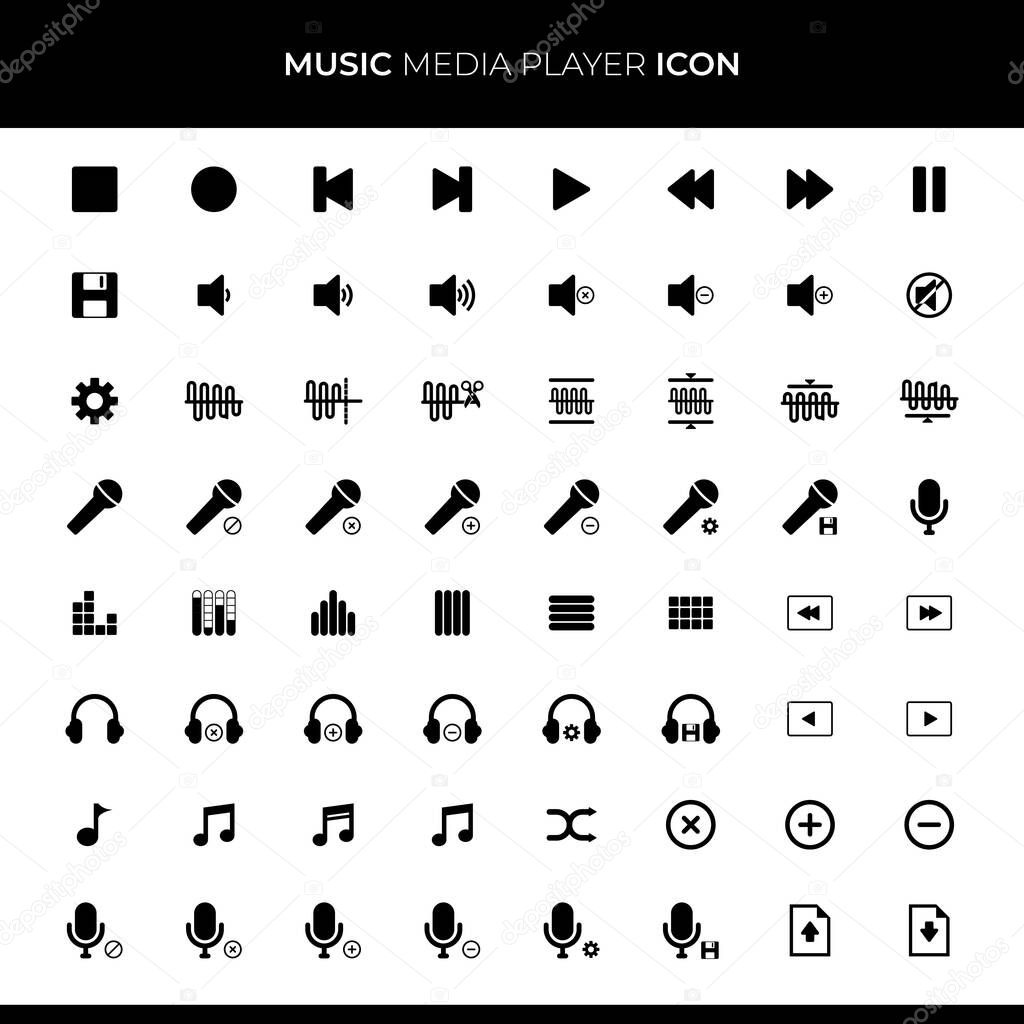 music media player icon design