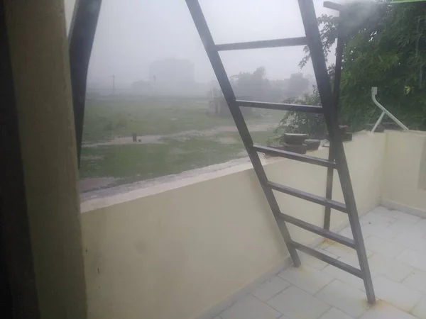 Una Fuerte Lluvia Viento Que Fluye Por Mañana India —  Fotos de Stock