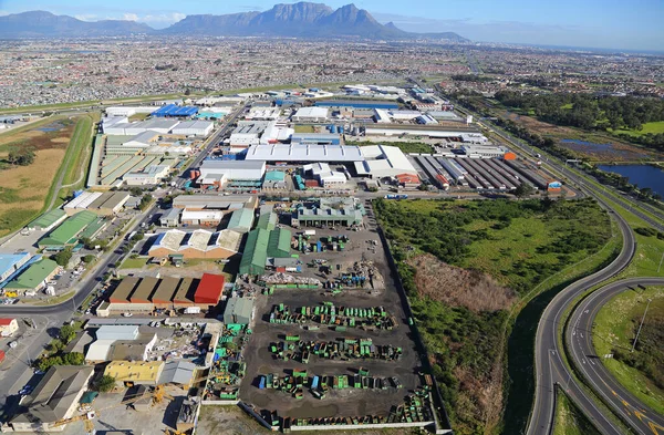 Cape Town, Western Cape / South Africa - 07/03/2013: Aerial photo of Airport Industria with Table Mountain in the background