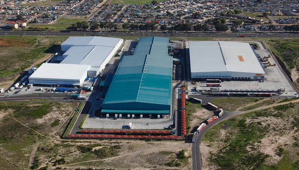 Cape Town, Western Cape / South Africa - 05/19/2011: Aerial photo of DHL and Pick \'n Pay Warehouses at Cape Town International Airport