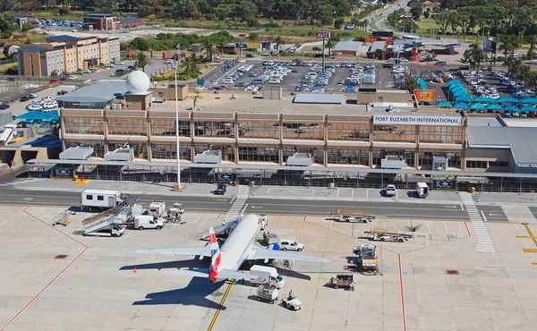 Port Elizabeth, Eastern Cape / South Africa - 02/01/2013: Aerial photo of British Airways boeing at Port Elizabeth International Airport