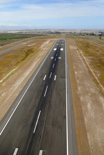 Cape Town, Western Cape / South Africa - 03/13/2015: Aerial photo of Cape Town International Airport runway