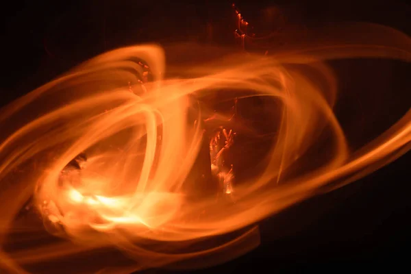Oheň Plameny Jiskry Černém Pozadí Abstraktní — Stock fotografie