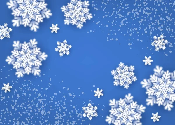 Hiver Nouvel Fond Noël Avec Flocons Neige Bannière Saisonnière Festive — Image vectorielle