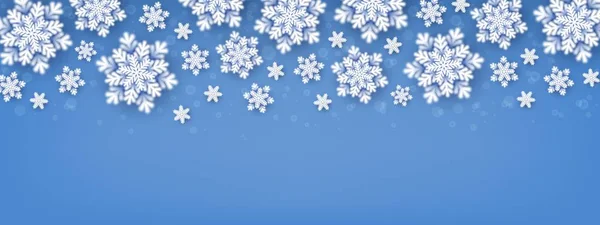 Hiver Nouvel Fond Noël Avec Flocons Neige Bannière Saisonnière Festive — Image vectorielle