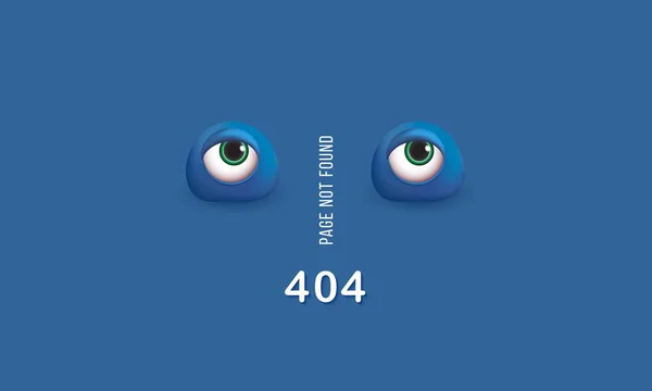 404页未找到幽默的计算机错误概念3D 眼睛模板网页错误检索网站矢量插图 — 图库矢量图片