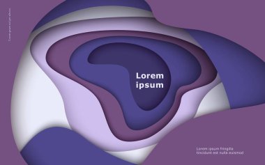 Son moda mor duvar kağıdı 3d kağıt sanat tasarlamak vektör arka plan katmanlı